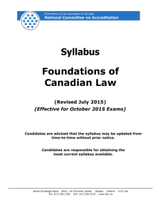 Foundations of Canadian Law - Federation of Law Societies of