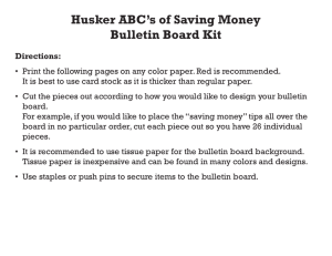 Husker ABC's of Saving Money Bulletin Board Kit
