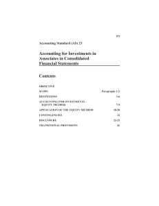 Accounting for Investments in Associates in Consolidated Financial