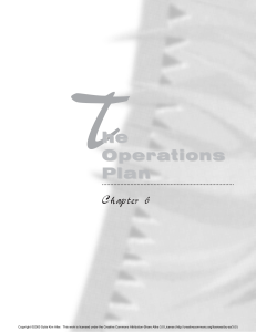The Operations Plan Chapter 6
