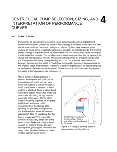 centrifugal pump selection, sizing, and interpretation of performance