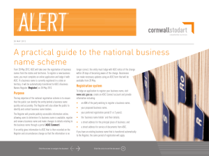 A practical guide to the national business name