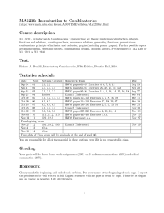 MA3210: Introduction to Combinatorics Course description Text