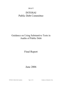 Guidance on Using Substantive Tests in Audits of Public Debt