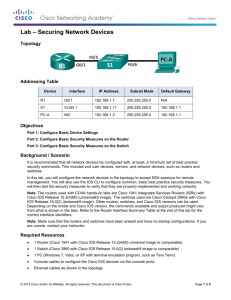 Lab – Securing Network Devices