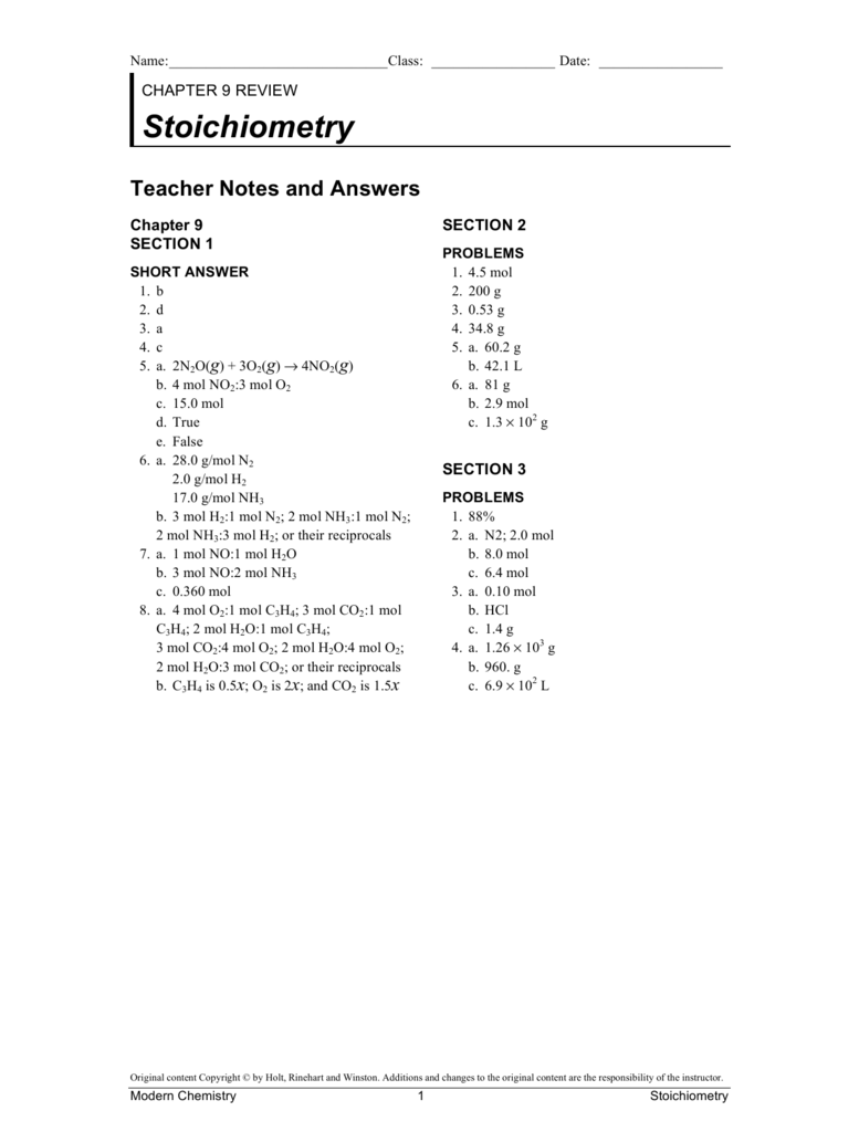 Stoichiometry CCTIChemistry