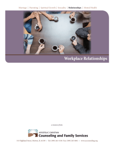 Workplace Relationships - Apostolic Christian Counseling and