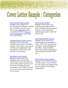 Accounting Cover Letters Sample cover letters for accounting and