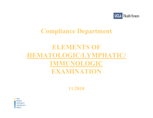 Hematology/Lymphatic/Immunology Single System Examination