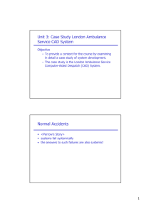Unit 3: Case Study London Ambulance Service CAD System Normal