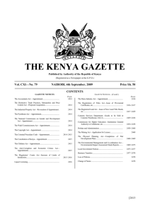 the kenya gazette - Kenya Law Reports