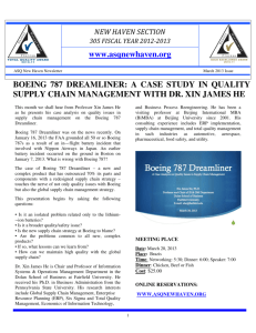 BOEING 787 DREAMLINER: A CASE STUDY IN QUALITY SUPPLY