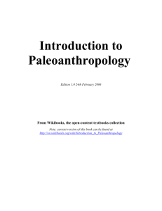 Introduction to Paleoanthropology - National Science Digital Library