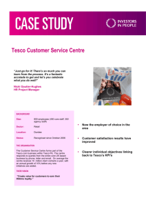 Tesco Customer Service Centre - Investors in People Scotland