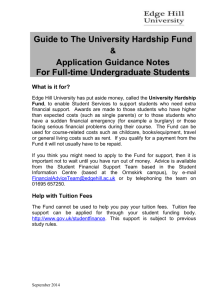 Guide to The University Hardship Fund Application Guidance Notes