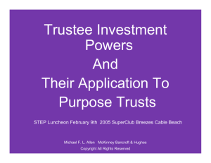 Trustee Investment Powers And Their Application To