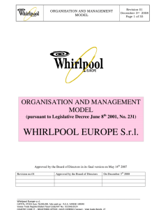 WHIRLPOOL EUROPE Srl - whirlpool corporation: please sign in