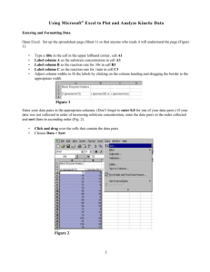 Using Microsoft Excel to Plot and Analyze Kinetic Data