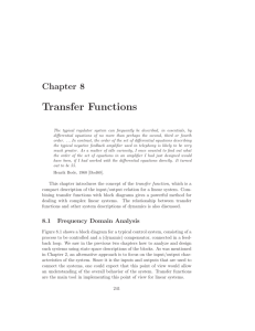 Transfer Functions - Control and Dynamical Systems (CDS)
