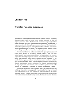 Chapter Two Transfer Function Approach