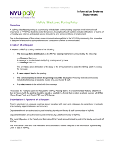 MyPoly / Blackboard Posting Policy Information Systems Department
