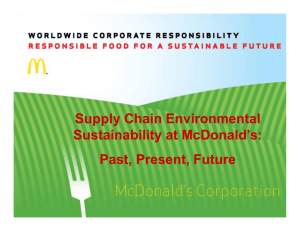 Supply Chain Environmental Sustainability at McDonald's: Past