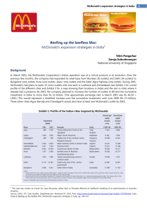 Beefing up the beefless Mac: McDonald's expansion strategies in India