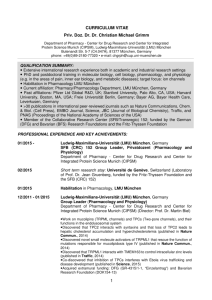 Curriculum Vitae - Pharmacology for Natural Sciences
