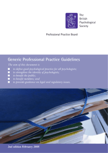 Generic Professional Practice Guidelines
