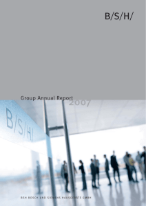 Group Annual Report - BSH Bosch und Siemens Hausgeräte GmbH
