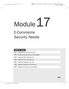 Module 17: E-Commerce Security Needs