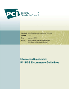 E-commerce - PCI DSS E-commerce Guidelines