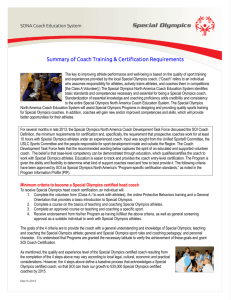 Summary of Coach Training & Certification