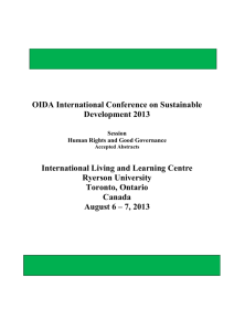 Accepted Abstracts - Ontario International Development Agency