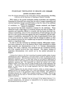 PULMONARY VENTILATION IN HEALTH AND DISEASE With