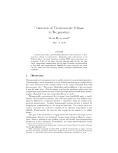 Conversion of Thermocouple Voltage to Temperature