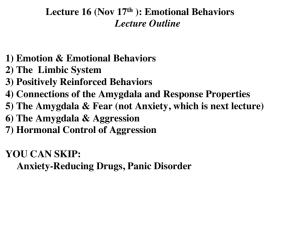 1) Emotion & Emotional Behaviors 2) The Limbic System 3