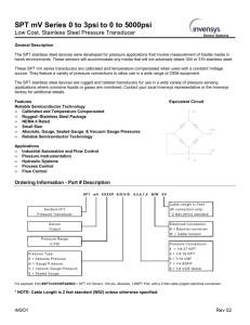 SPT mV Series 0 to 3psi to 0 to 5000psi