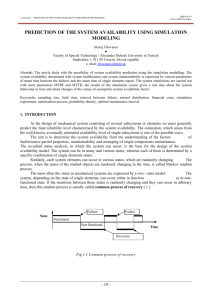 prediction of the system availability using simulation modeling