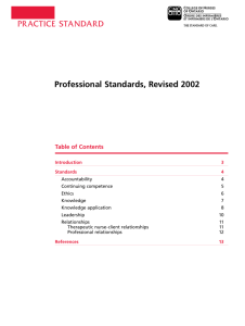 PRACTICE STANDARD Professional Standards, Revised 2002
