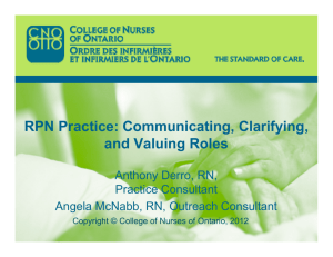 RPN Practice: Communicating, Clarifying, and Valuing Roles
