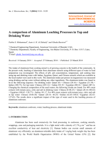 A comparison of Aluminum Leaching Processes in Tap and Drinking