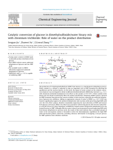 Catalytic conversion of glucose in dimethylsulfoxide/water binary