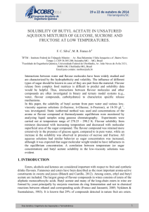 solubility of butyl acetate in unsatured aqueous mixtures of glucose