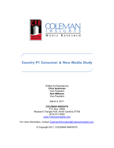 Country P1 Consumer & New Media Study
