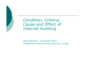 Condition, Criteria, Cause and Effect of Internal Auditing