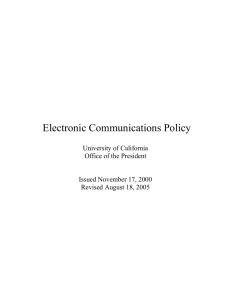 Electronic Communications Policy - UC Policies