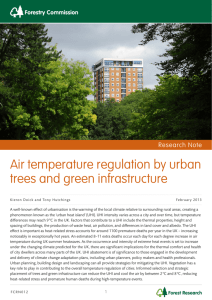 Air temperature regulation by urban trees and green infrastructure