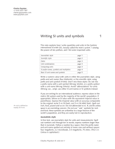 Writing SI units (USL)