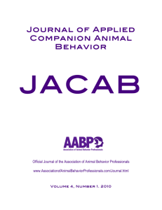 Journal of Applied Companion Animal Behavior